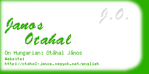 janos otahal business card
